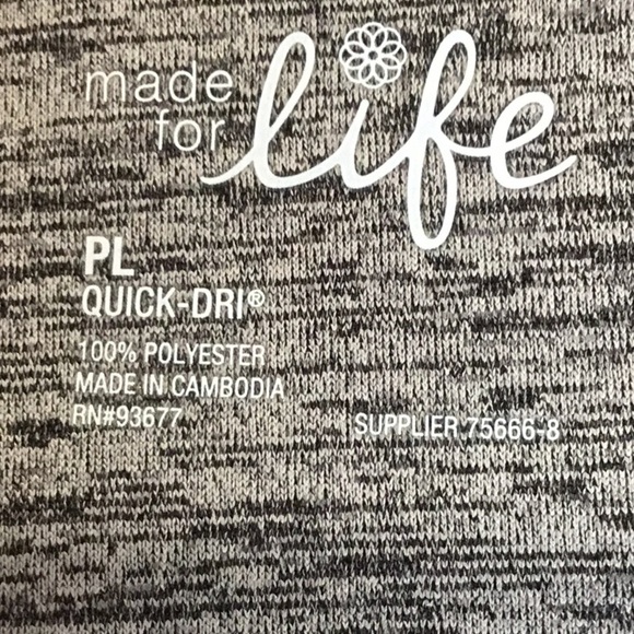 Made for Life Petite Full Length Zipper Heather Gray and Black Active Jacket - Picture 3 of 11